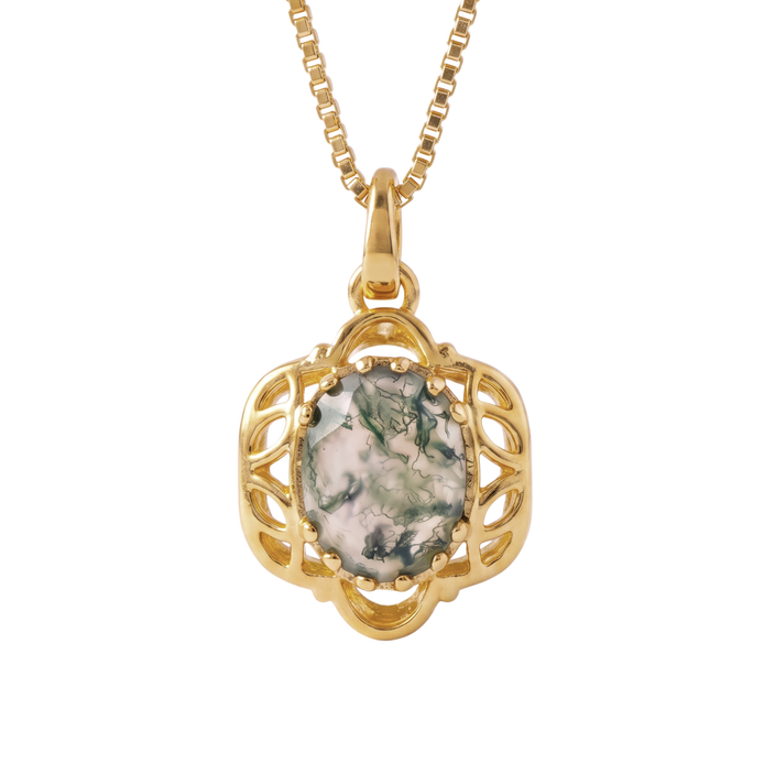 Batu Fern Necklace | Moss Agate