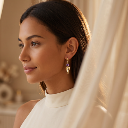 Batu Mary Jane Earrings | Amethyst