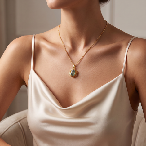 Batu Fern Necklace | Moss Agate