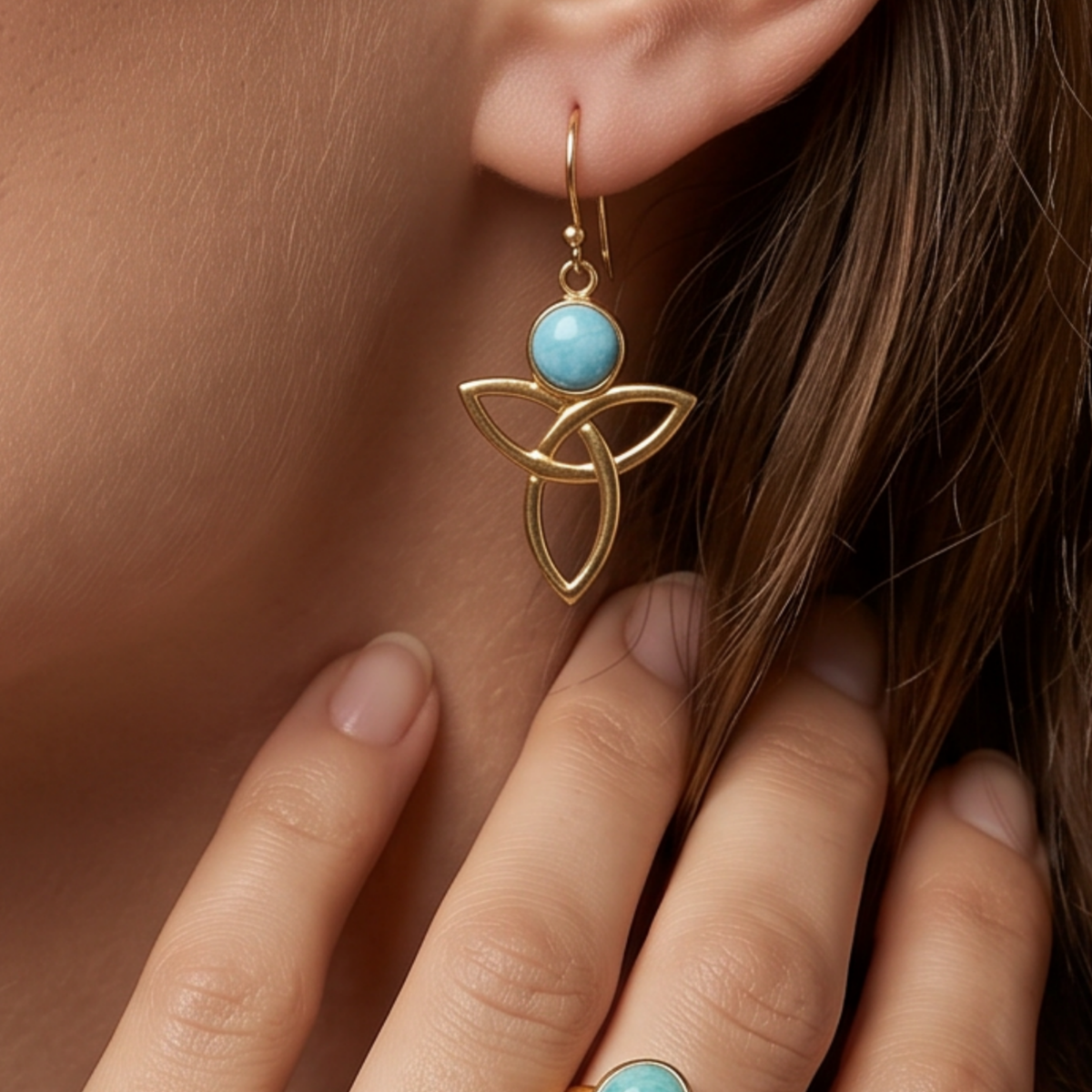 Batu Peace Earrings | Larimar
