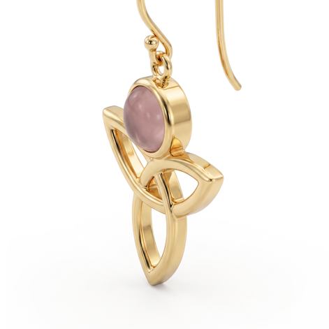 Batu Peace Earrings | Rose Quartz