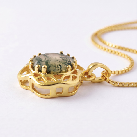 Batu Fern Necklace | Moss Agate