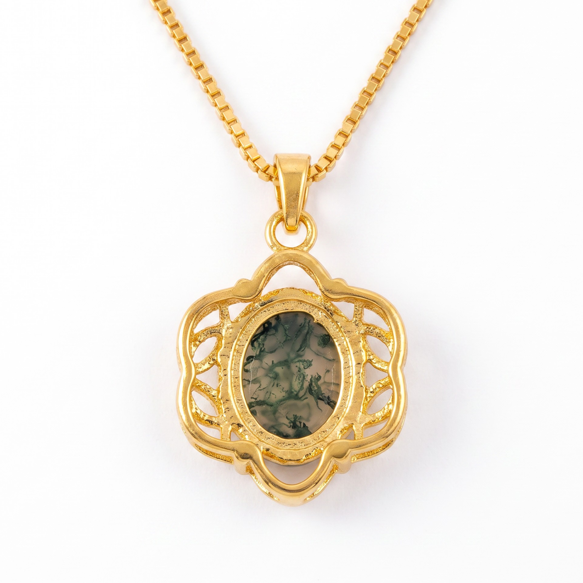 Batu Fern Necklace | Moss Agate