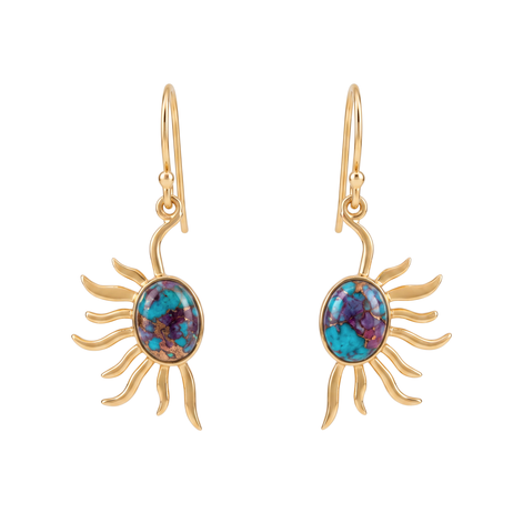 Batu Power of Sun Earrings | Mohave Turquoise