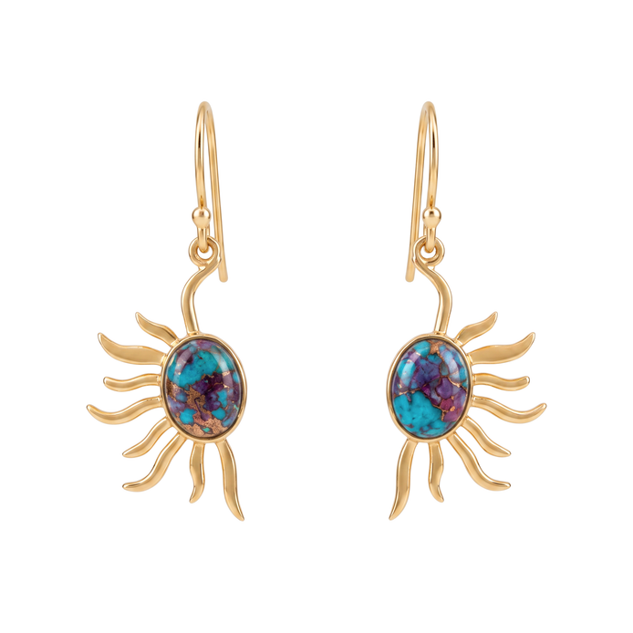 Batu Power of Sun Earrings | Mohave Turquoise