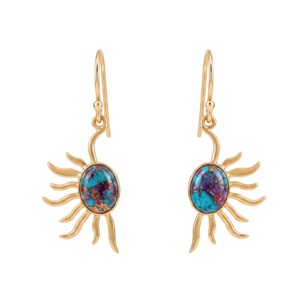 Batu Power of Sun Earrings | Mohave Turquoise
