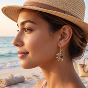Batu Power of Sun Earrings | Mohave Turquoise