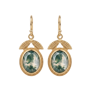 Batu Leaf Earrings | Moss Agate