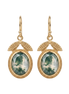 Batu Leaf Earrings | Moss Agate
