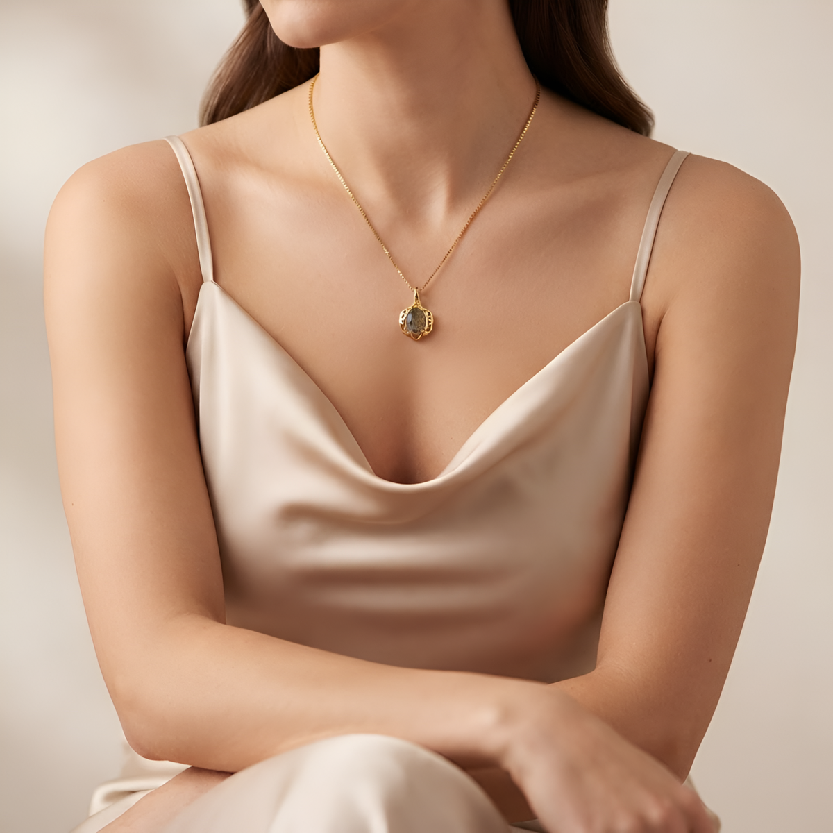 Batu Fern Necklace | Moss Agate