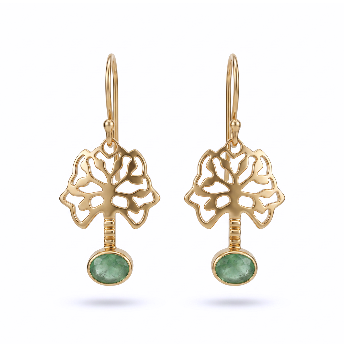 Batu Tree of Life Earrings | Green Aventurine