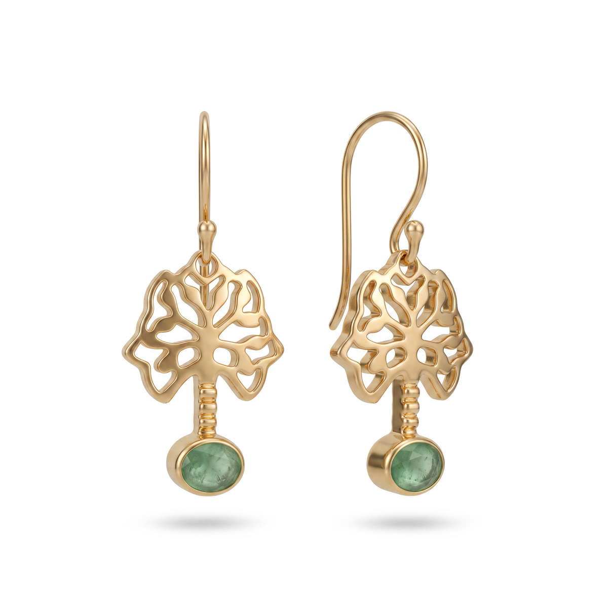 Batu Tree of Life Earrings | Green Aventurine