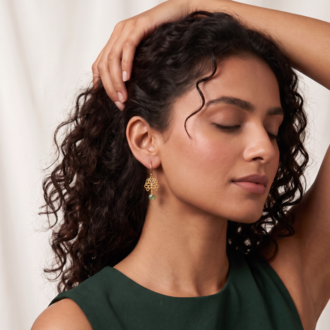 Batu Tree of Life Earrings | Green Aventurine