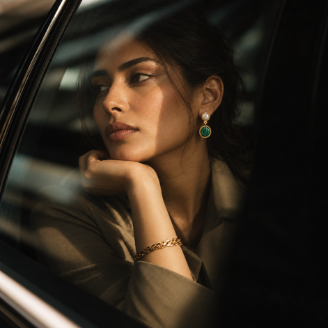 Batu Pearl Drops | Malachite & Mother of Pearl