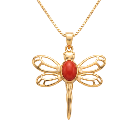 Batu Dragonfly Necklace | Red Onyx
