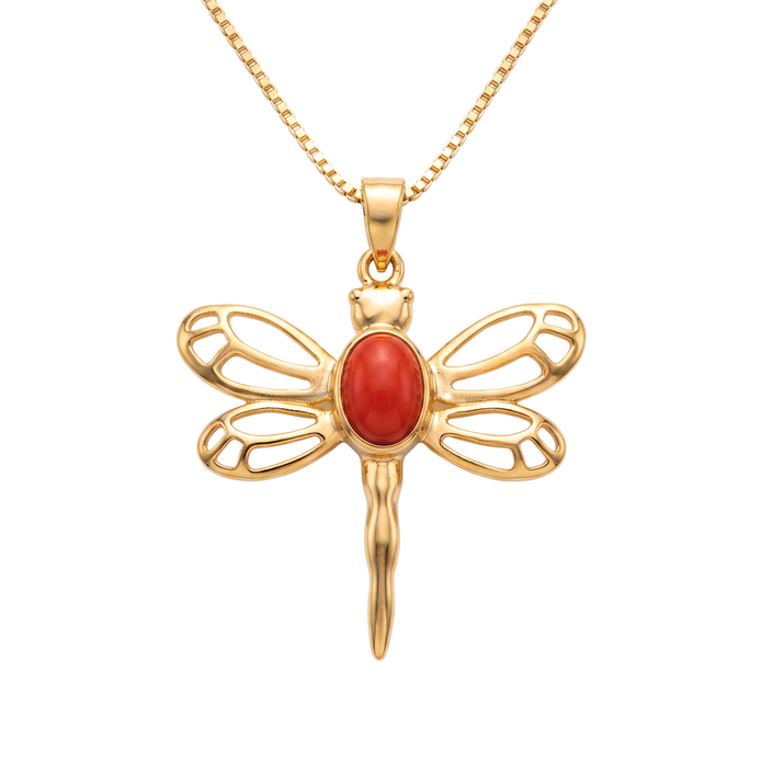 Batu Dragonfly Necklace | Red Onyx