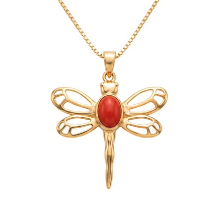 Batu Dragonfly Necklace | Red Onyx
