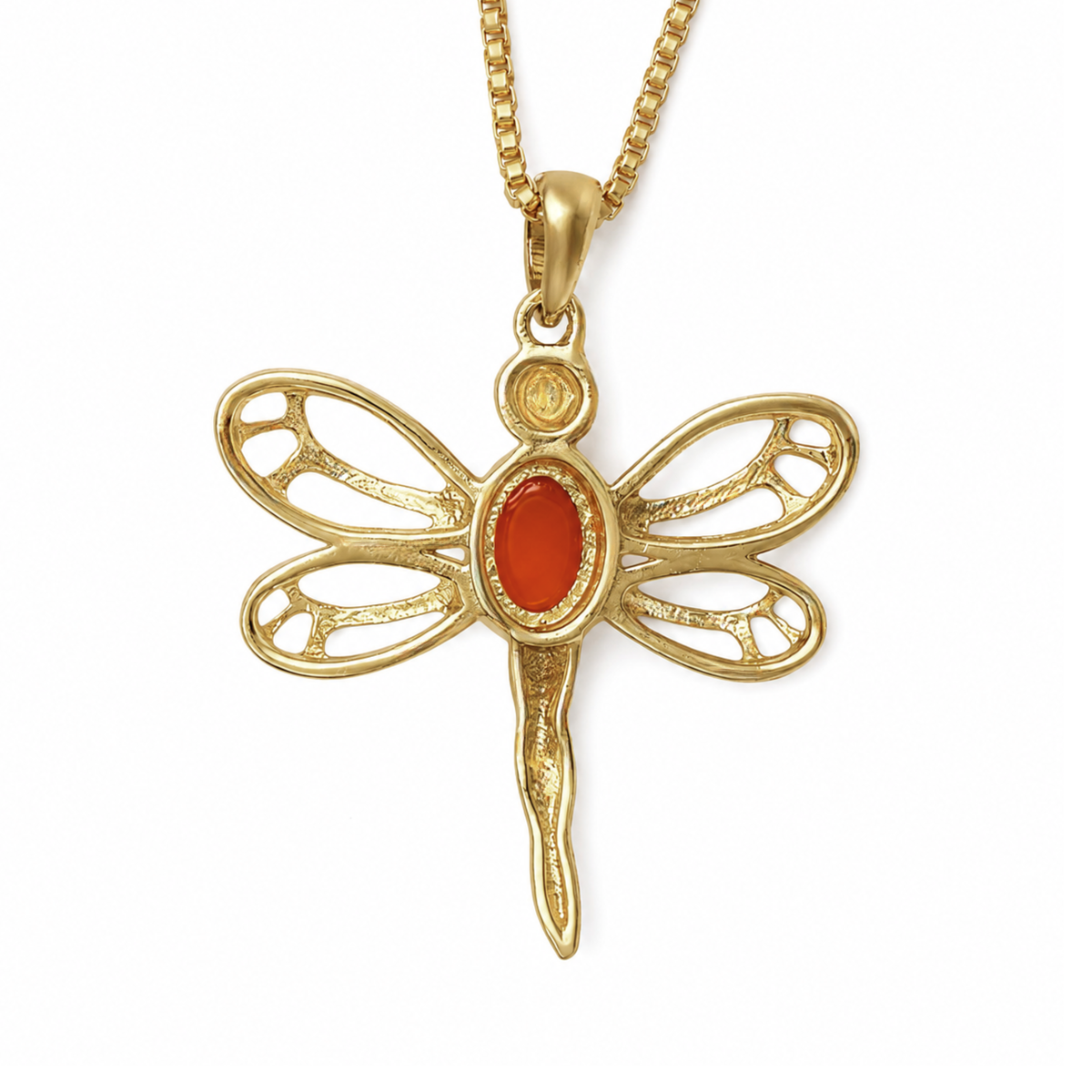 Batu Dragonfly Necklace | Red Onyx