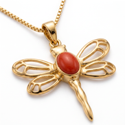 Batu Dragonfly Necklace | Red Onyx