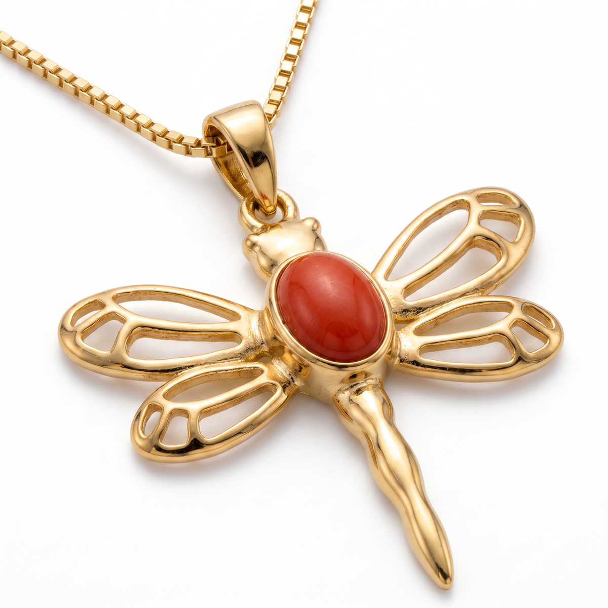 Batu Dragonfly Necklace | Red Onyx