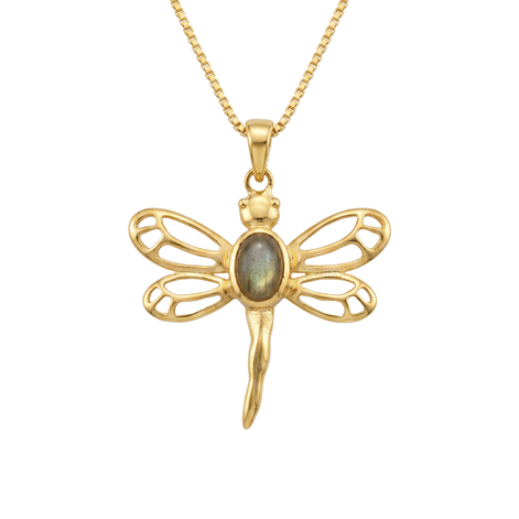 Batu Dragonfly Necklace | Labradorite