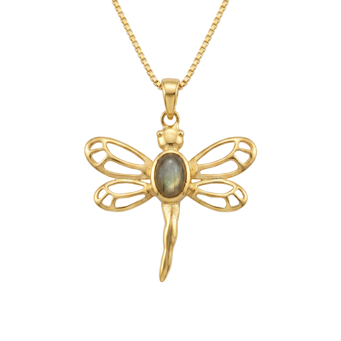 Batu Dragonfly Necklace | Labradorite