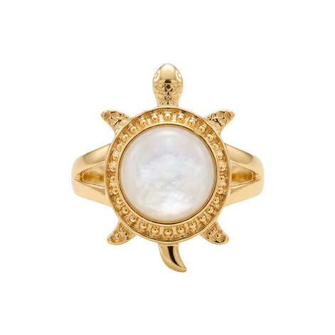 Batu Tortoise Ring | Mother of Pearl