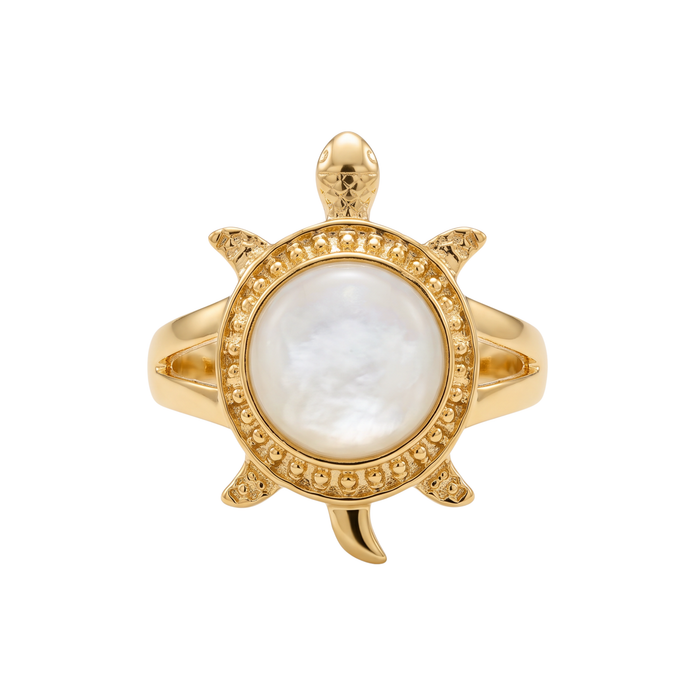 Batu Tortoise Ring | Mother of Pearl