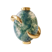 Batu Halo Ring | Moss Agate