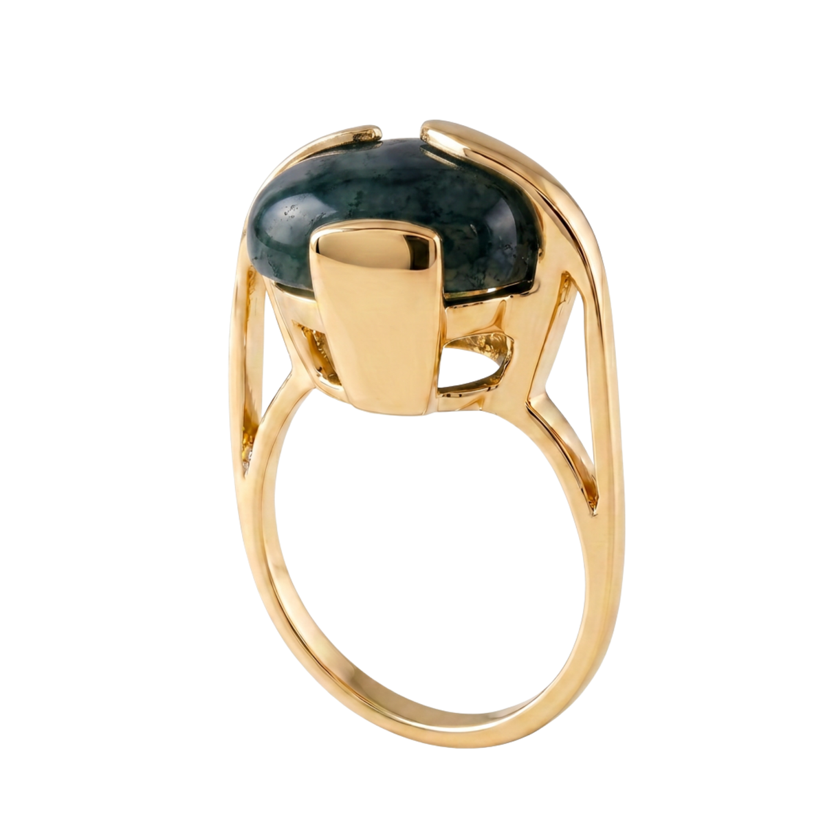 Batu Halo Ring | Moss Agate