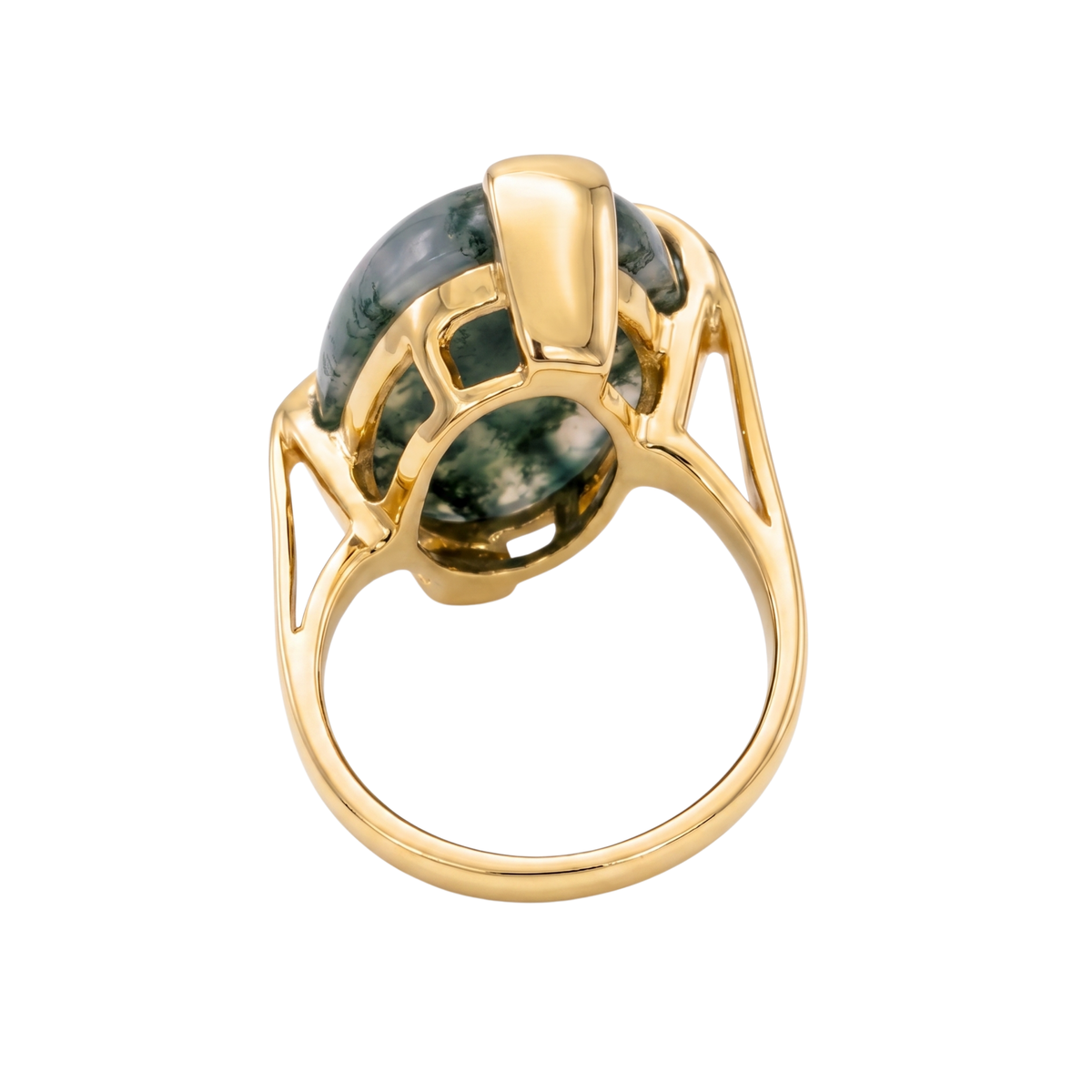 Batu Halo Ring | Moss Agate
