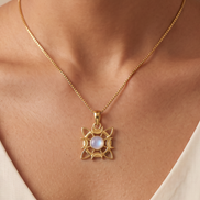 Batu Arya Necklace |  Rainbow Moonstone