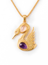 Batu's Lucky Swan Necklace | Amethyst & Rose Quartz