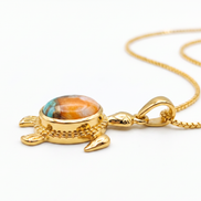 Batu Tortoise Necklace | Mohave Turquoise