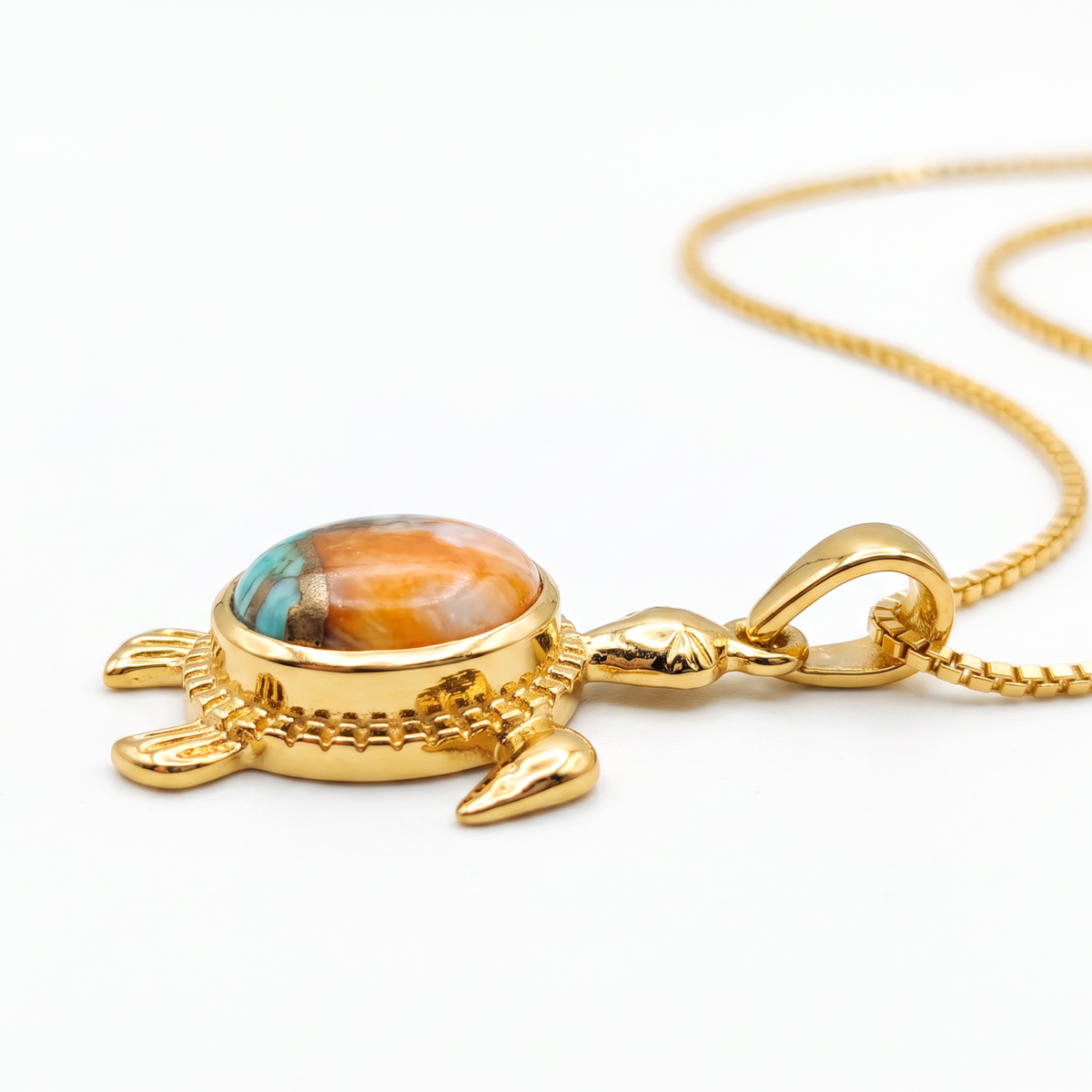 Batu Tortoise Necklace | Mohave Turquoise