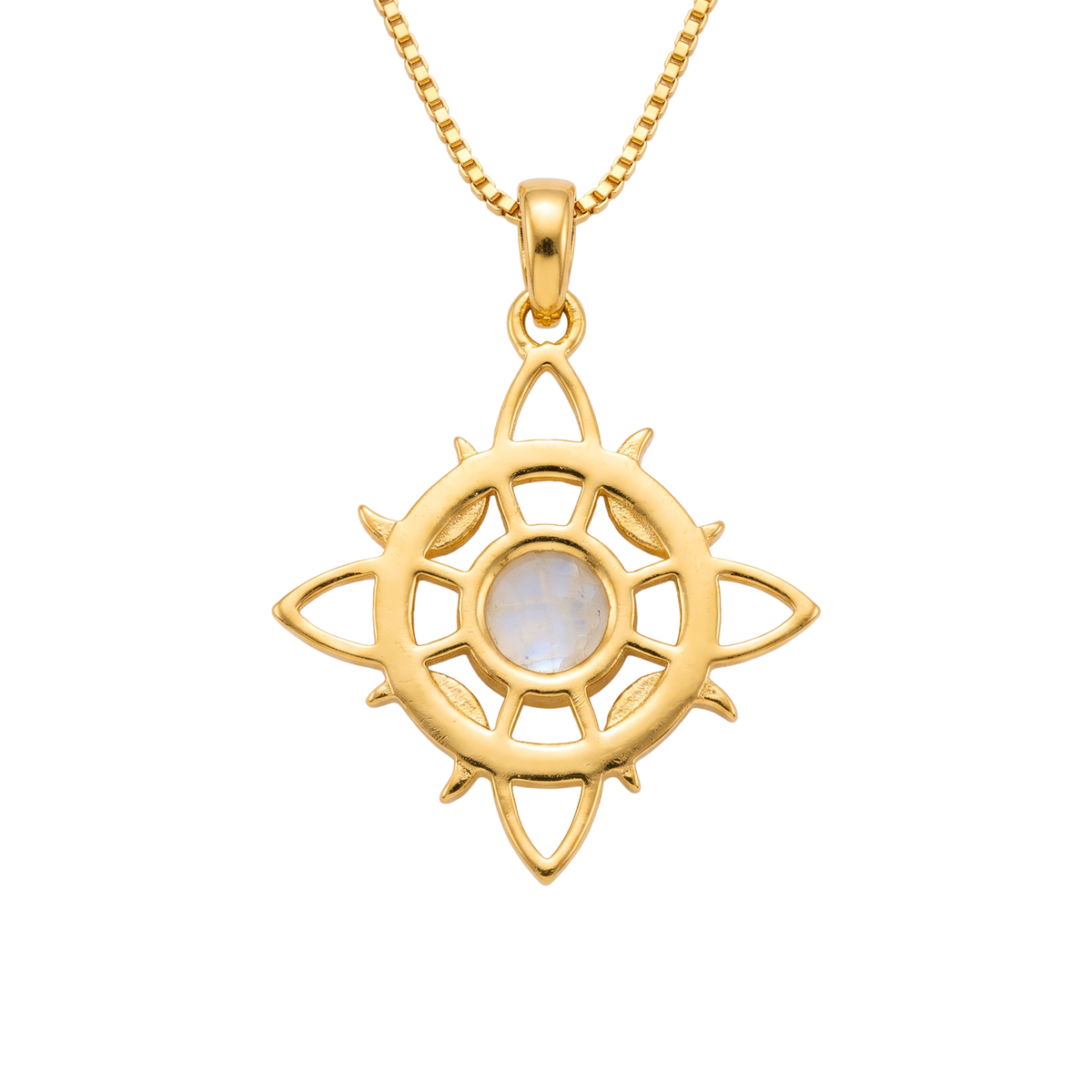 Batu Arya Necklace |  Rainbow Moonstone