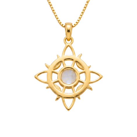 Batu Arya Necklace |  Rainbow Moonstone