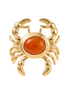 Golden Crab Ring | Red Onyx
