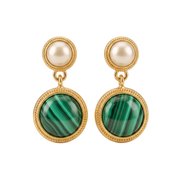 Batu Pearl Drops | Malachite & Mother of Pearl