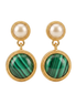 Batu Pearl Drops | Malachite & Mother of Pearl