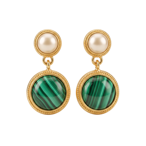 Batu Pearl Drops | Malachite & Mother of Pearl