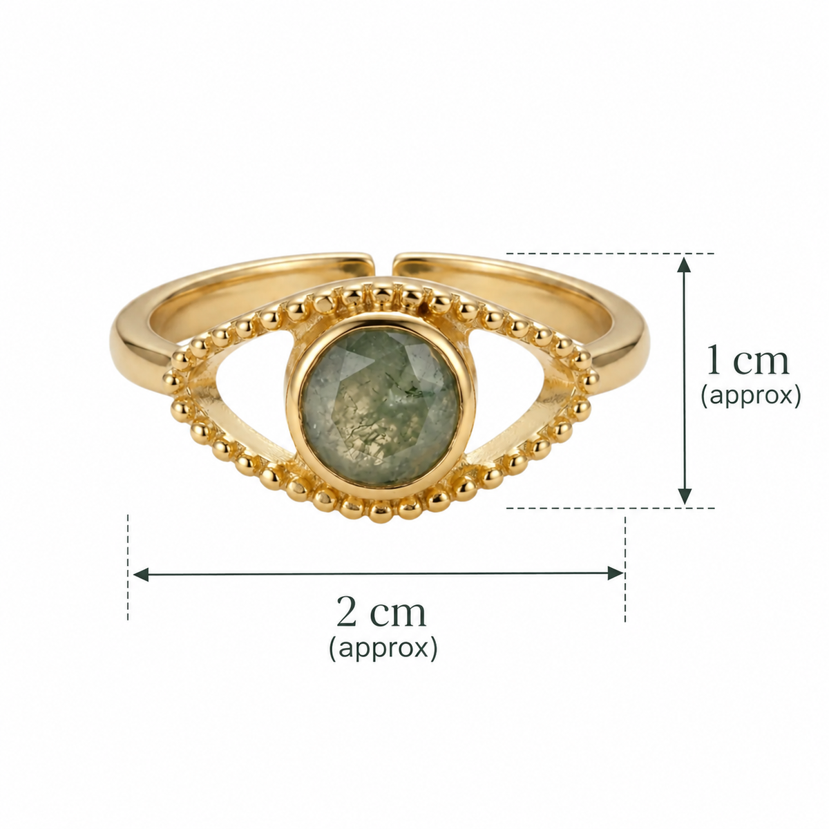 Batu Evil Eye Ring | Green Aventurine