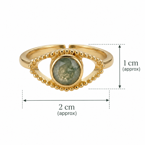 Batu Evil Eye Ring | Green Aventurine