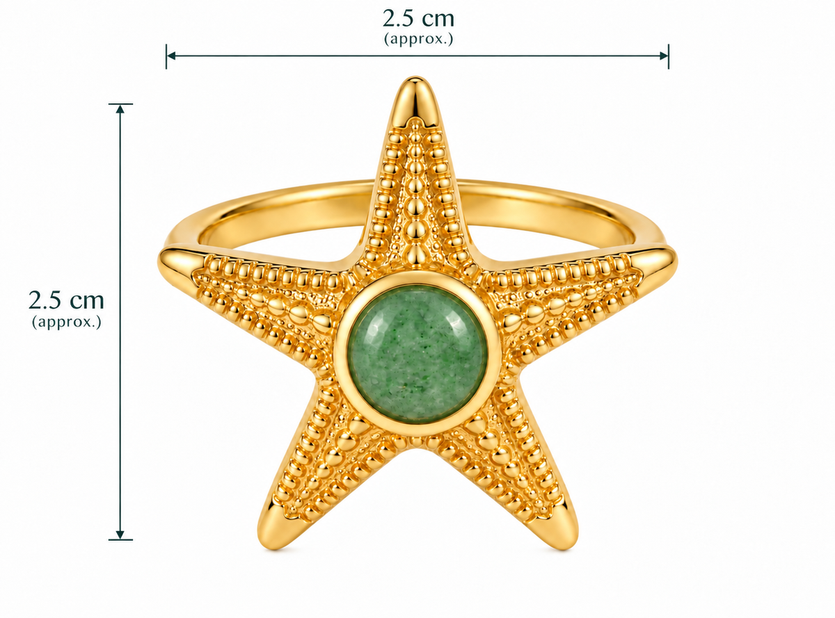Batu Star fish Ring | Green Aventurine