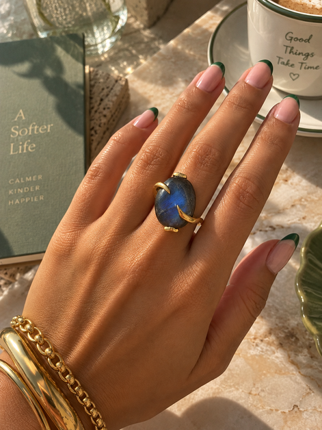 Batu Halo Ring | Labradorite