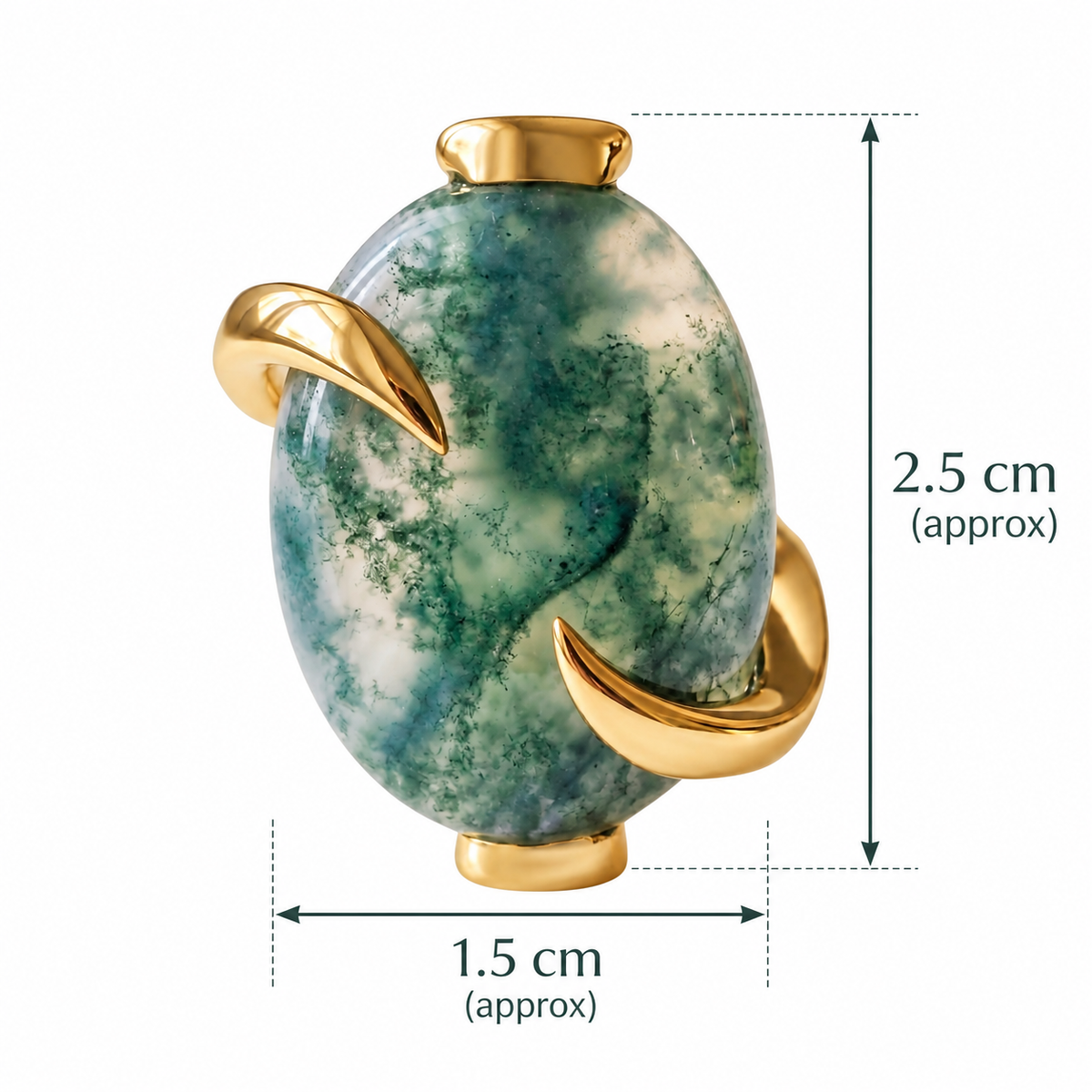 Batu Halo Ring | Moss Agate