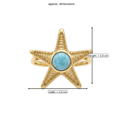 Batu Starfish Ring | Larimar