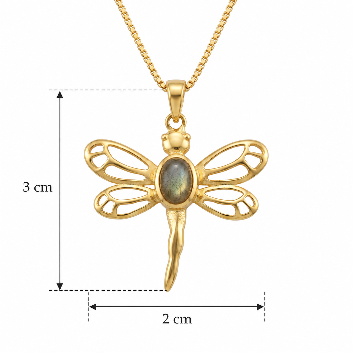 Batu Dragonfly Necklace | Labradorite
