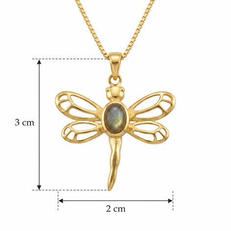 Batu Dragonfly Necklace | Labradorite