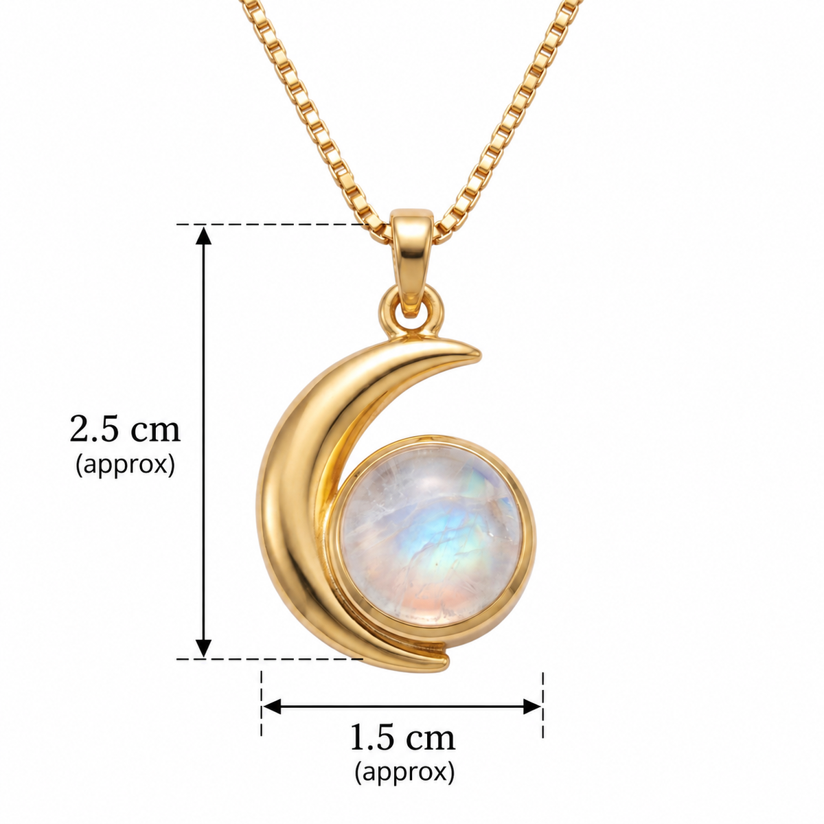 Batu Lunar Necklace | Rainbow Moonstone
